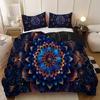 Mandala Flower Plants 3D Printed Quilt Cover Pillowcase Bohemian Style Color Art Bedding Set for Kids Teens Adults Duvet Cover