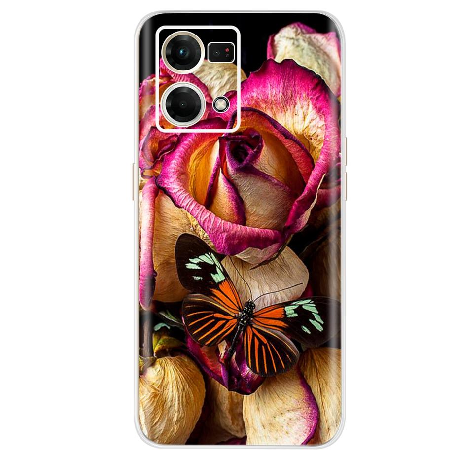 For Oppo F21 Pro 4G Case Oppo Reno7 CPH2363 Colorful Painted Cover Soft Silicone Case For Oppo Reno7 Reno 7 F21 Pro Fundas Coque