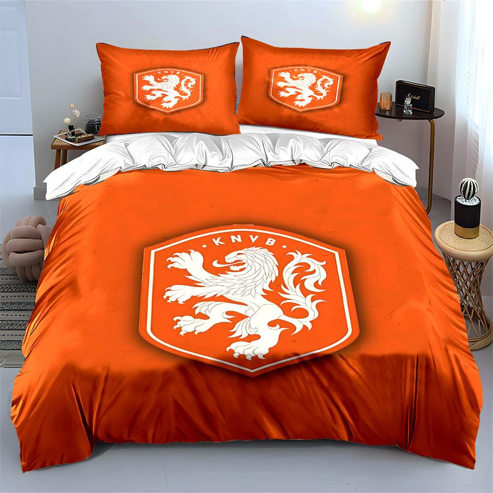 Oranges Löwen-Emblem Bettwäsche-Set Bettwäsche Bettbezug-Set Bettbezug Kissenbezüge (1 * Bettbezug 2 * Kissenbezüge, ohne Bettdecke)