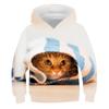 Hoodies for Kids Fashion Animal Cat Print Hoodie Children's Sweatshirts Cartoon Casual Clothing Boy 2024 Kids Spring Top Clothes