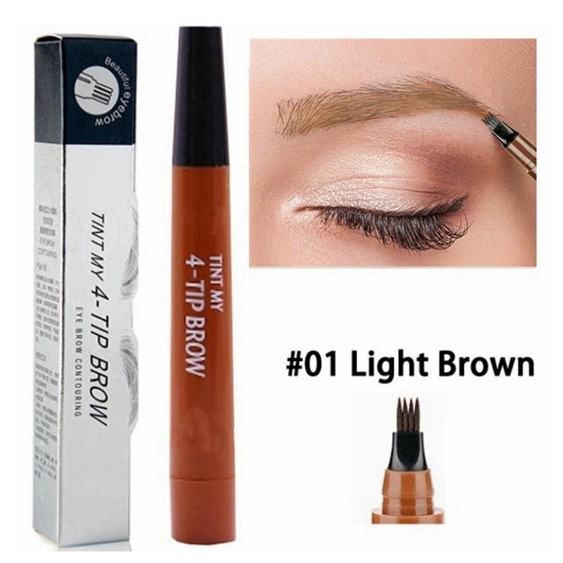 5 Colors 4 Heads Liquid Eyebrow Pencil Waterproof Eyebrow Pen Makeup Natural Long Lasting Eyeliner Brow Pencil Beauty Tool