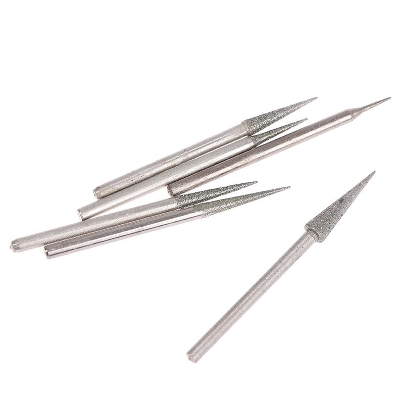 VP 6Pcs New 1-4mm Diamond Grinding Head Needle Bits Burrs Engraving Carving Tool 2.35mm