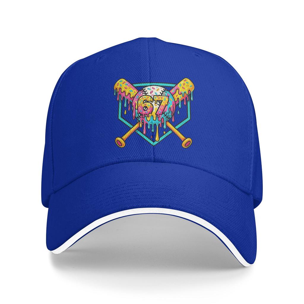 67 Baseball Home Plate tropfendes Eis Tropfen Baseballkappe Cool für Damen Herren Hip Hop Hüte Druck Outdoor Fitnessstudio Baseballkappen Geschenk