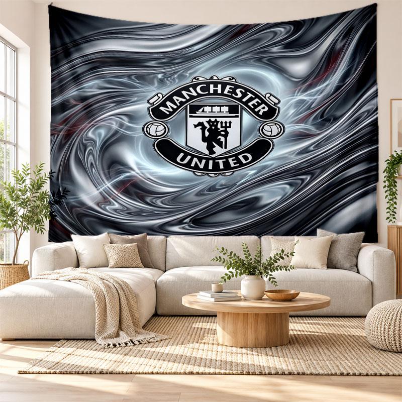 Manchester United Wall Tapestry, Soft Fabric Wall Hanging, Decorative Backdrop For Bedroom Home Wall Art