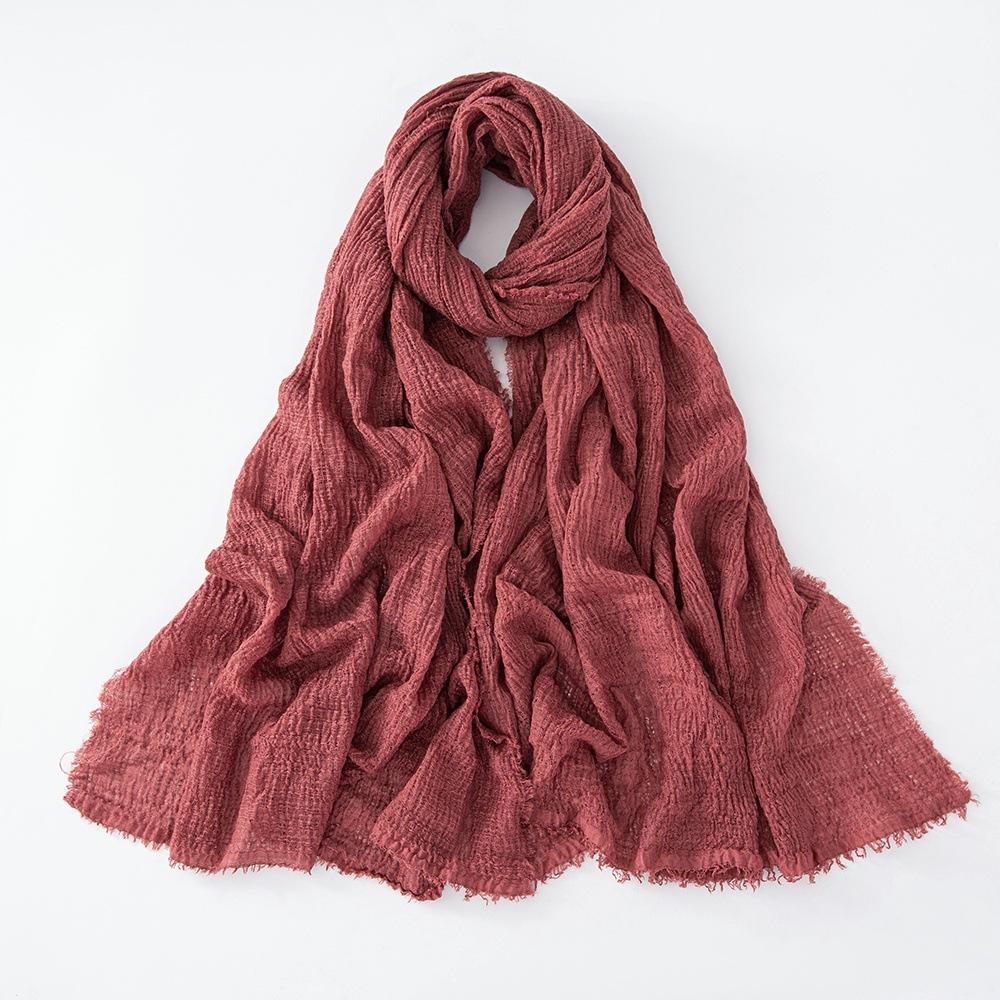 Nieuwe Katoen Linnen Gaas Sjaal Voor Vrouwen Meisjes Lente Herfst Effen Sjaals Zachte Pashmina Foulard Eenvoudige Retro Baard Wrap Sjaals