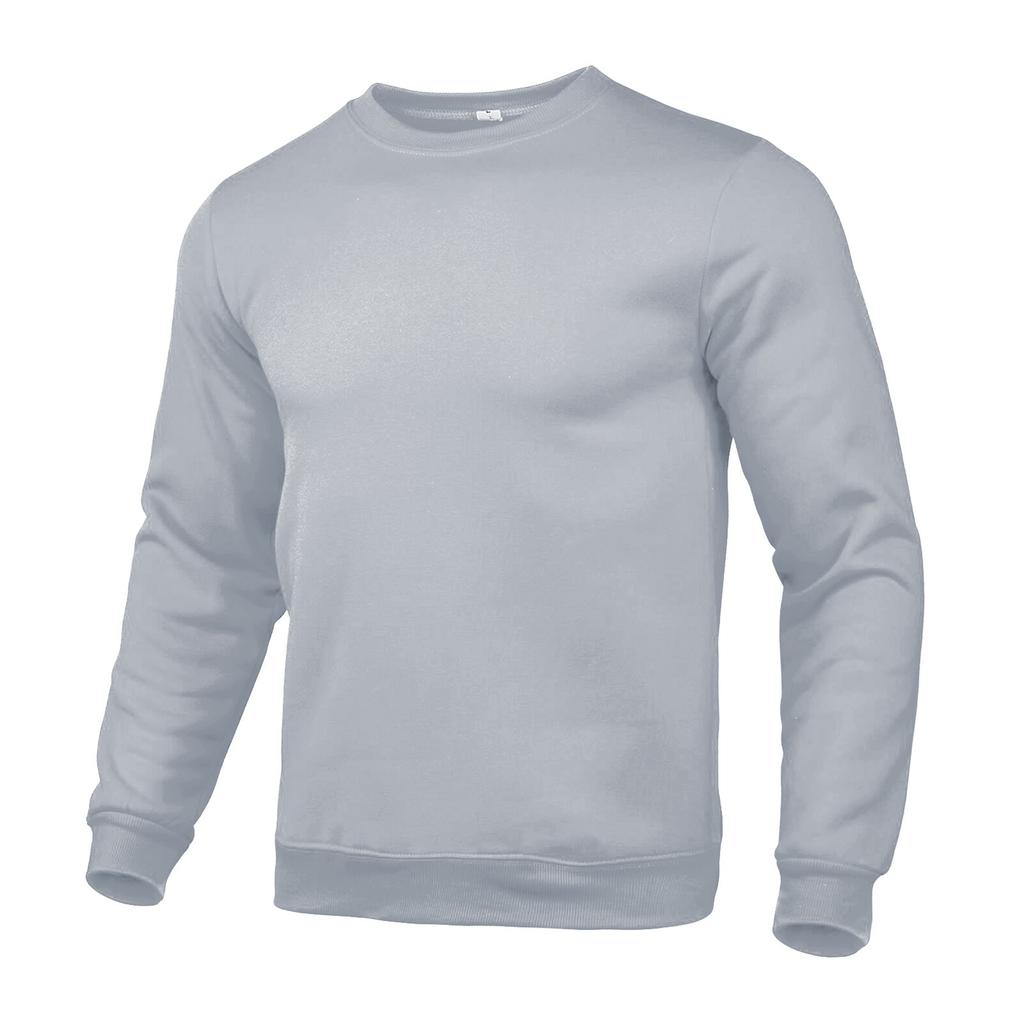 Basic Mens Neck Round Color Sweater Loose Casual Youth Hoodie