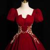 Velvet Red Toasting Dress Bride 1011 New High-end New Chinese Engagement Dress Dress Women's Summer