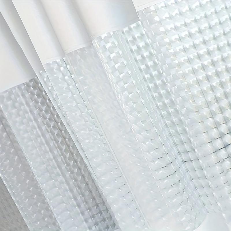 Tenda Doccia Moderna a Doppio Lato, Tessuto Denso e Centro a Nido d'Ape Trasparente, Idrorepellente ed Elegante, 12 Ganci Inclusi