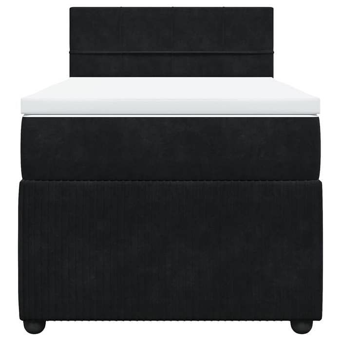 Exclusive House - Bed Slat Base with Mattress Black 100x200 Cm Velvet
