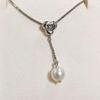 Used TASAKI Necklace 925 Silver Akoya Pearl Pendant D 0.01 7.0mm
