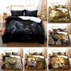Leopard Duvet Cover Set Queen King Full Twin 3D Animal Print Bedding Wildlife Comforter Microfiber Quilt Cover