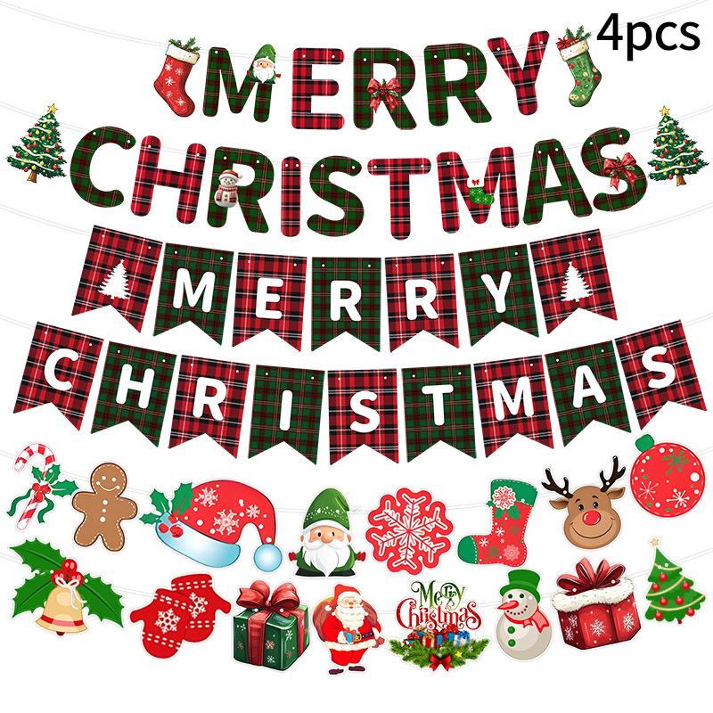 Christmas Hanging Paper Lanterns Cute Cartoon Santa Claus Xmas Tree Paper Lantern Lamps For Christmas Party Decor Photo Props