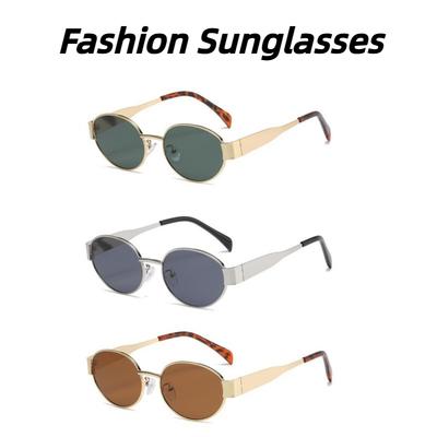 Neue Ovale Sonnenbrille Mode Retro Metall Vollrand Outdoor Strand Reisen Sonnenschutz Augenschutz
