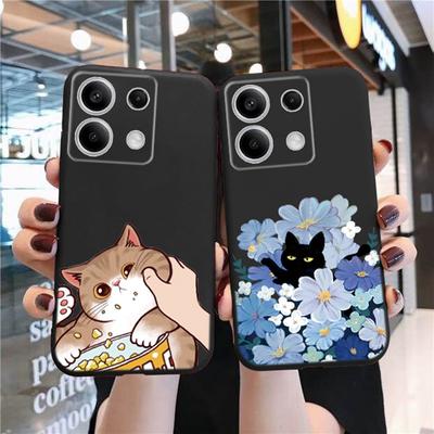 Lustige Katze Muster Weiche Schwarze Silikon Handyhülle Für Samsung Galaxy A55 A54 A34 A15 S24 Xiaomi Redmi Note 13 Pro Kamera Stoßfest Schutzhülle
