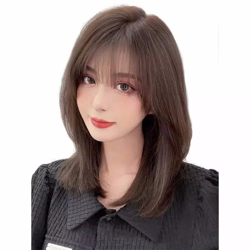 PAGEUP Synthetic 3D Bangs 25CM Invisible Seamless Head Hair Air Bangs Overhead Natural Invisible Increase Hair Volume