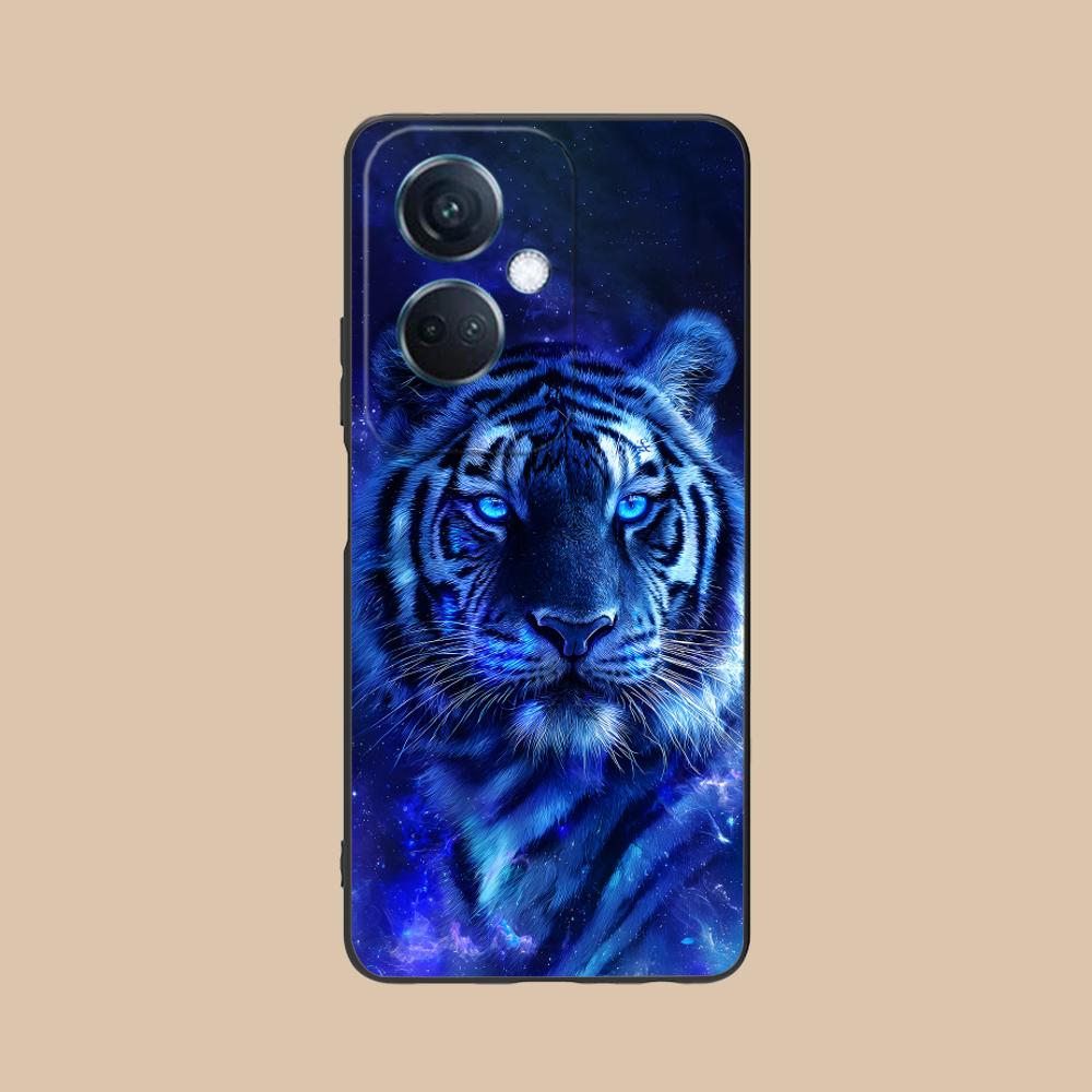 Tiger Neon Mobile Cell Phone Case for OPPO Reno 14 13 12 11 10 9 8 7 6 5 F T Pro 5G Colorful Printing Cover Cover Pretty Luxury