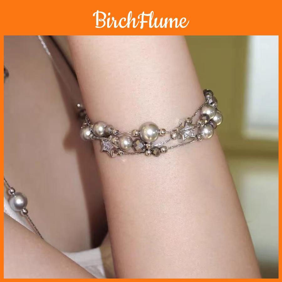 Star Shape Pearl Starry Sky Bracelet For Women Handmade Titanium Steel Jewelry Gift For Travel