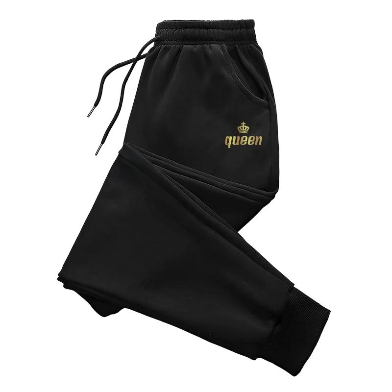 Women's Queen Print Sweatpants All Season Daily Casual Sport Solid Color Jogger Pants Ladies Home Outdoor Trousers