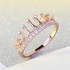 Nuovo Arrivo Anelli Ingrosso Colore Oro Rosa Taglio Rotondo Zirconia Cubica Anelli Moda Corona Per Donne Taglia 5-10