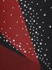 Womens Figure Skating Leotard Dress Shiny Rhinestones Color Block Mesh Patchwork for Ballet Lyrical Dance Gymnastics Dancewear