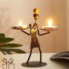 Artizanat Decorativ Modă Casă Suport Lumânări Metalic Vintage Suport Lumânări Fier Artizanat Creativ Miniatură Forjat Decor Cameră de Sufragerie
