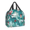 Benutzerdefinierte Koi-Fische Kirschblüten in Türkis Lunchtasche Herren Damen Thermokühlertasche Isolierte Lunchboxen für Erwachsene Büro