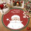 Santa Claus Round Christmas Rug Anti-Slip Water-Absorbent Christmas Tree Circular Carpet Washable Thick Mat Xmas Floor Mat