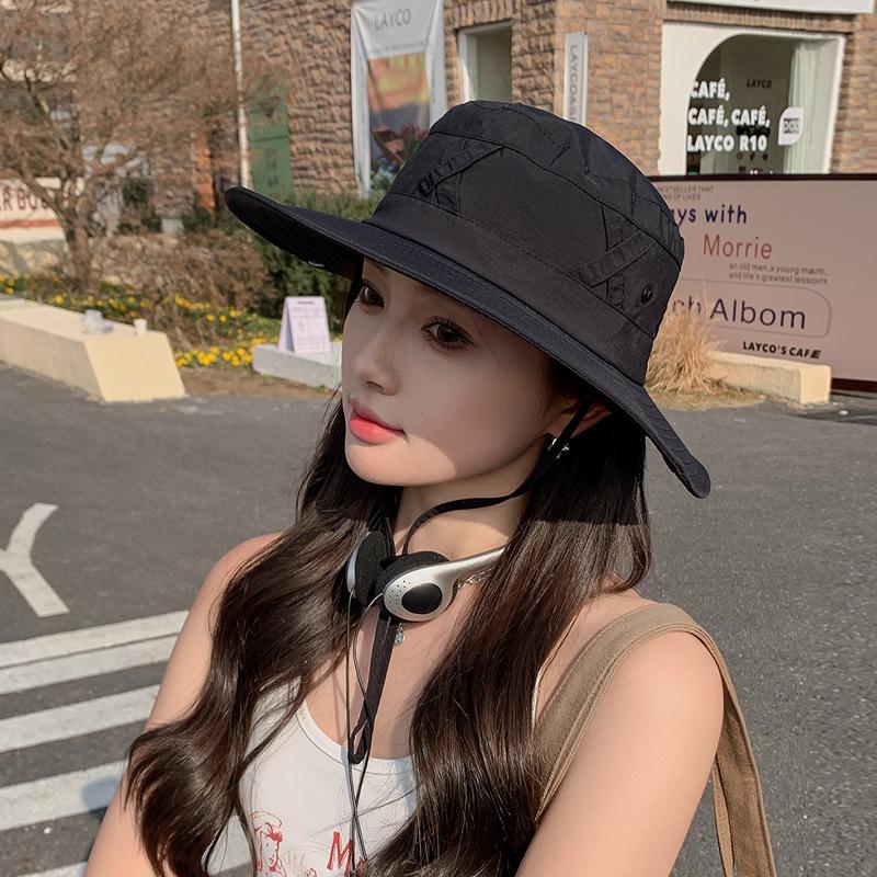 9230 Summer Big Brim Sun Hat Spring and Autumn Outdoor Mountaineering Fishing Hat Female Sunshade Breathable Bucket Hat