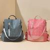 Schoolbag Backpack Fashion Printed Korean Version Soft PU Women's Anti-theft Backpack Going Out Leisure Trend Multifunctional Shoulder Bag