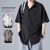 VUUG Men's Ice Silk Loose Fit Short Sleeve Shirt