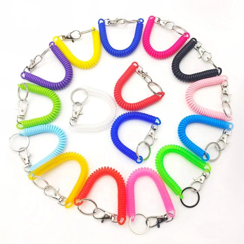 Flexible Secure Key Holder Stylish Coil Keychain Colorful Key Holder Suitable for Ensuring Key Safety During Travel