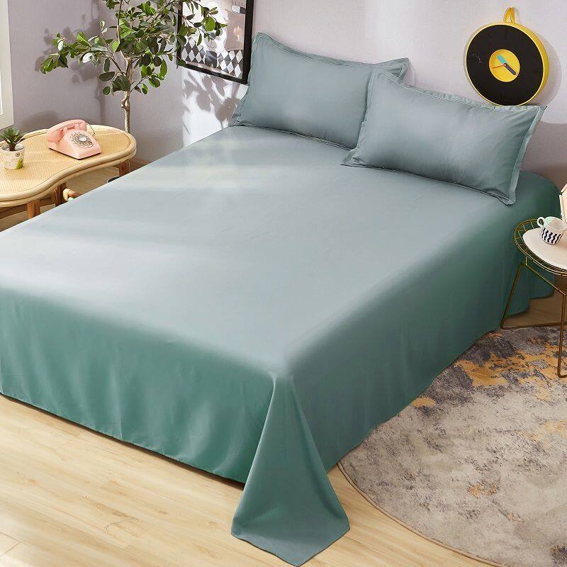 Pure Color Washed Cotton Flat Sheet for Baby Adults Single Double Queen King Cadar Bed Flat Bedsheets Bedspread