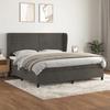 Maison Exclusive - Slatted Bed Base and Mattress Dark Grey 200x200cm Velvet