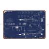 Avro Cf 105 Arrow Mk 1 Blueprint Metal Plaque Cinema Club Printing Custom Decoration Tin Sign Poster