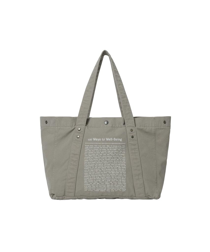 Wellbeing Express Washed Cotton Tote Bag Warm Gray
