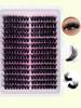 Black Tufted Eyelashes, 12 Rows , CC/D/DD Hot-melt Mink Eyelashes, with Long Eyes.