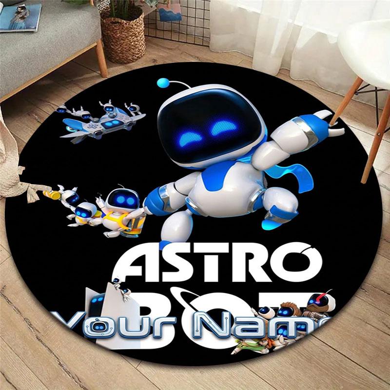 ASTRO BOT Custom Name Round Area Rug,Carpet Rug for Living Room Bedroom Sofa Playroom Decor,Non-slip Floor Mat