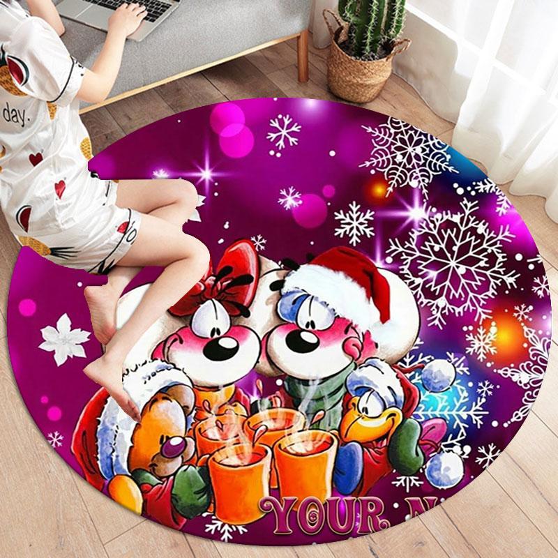 Diddl Custom Name Round Area Rug,Carpet Rug for Living Room Bedroom Sofa Playroom Decor,Non-slip Floor Mat
