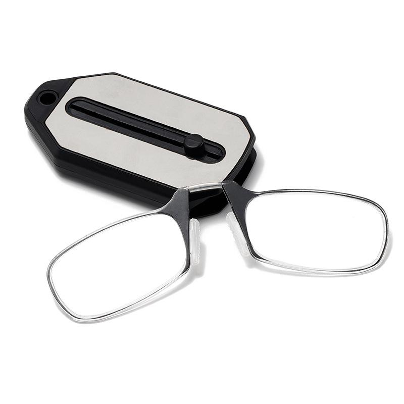Nose Clip On-on Readers Folding Legless Ultralight Keychain Glasses For Men For Women Mini Portable Presbyopia Reading Glasses +1.0 To +3.0