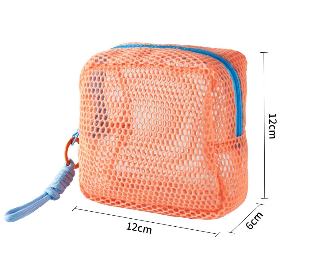 Women Mesh Cosmetic Bag Dopamine Color Storage Makeup Case Women Mesh Toiletry Storage Pouch Organizer Sundries Storage Bag