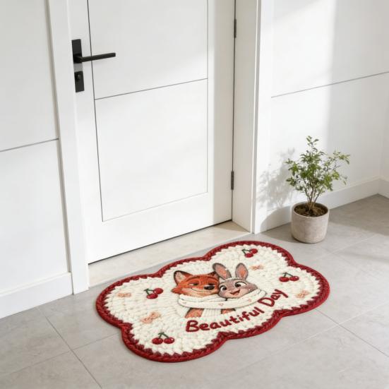 Diatom Mud Floor Mat Quick Dry Absorbent Bathroom Rug Non-Slip Cartoon Figure Entrance Mat for Bathroom Kitchen Bedroom