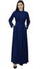 Bimba Women's Mandarin Collar Black Jilbab Dress With Pockets Full Sleeve-10