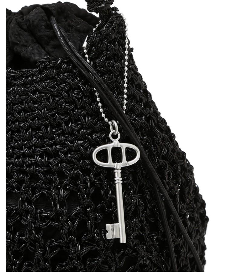 Athe Vanessabruno Black Metal Knitting Shoulder Bag M Aaba6E811Bk