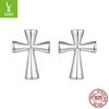 Enkla Kors Vanliga Silver Öronstift Personliga Mode S925 Sterling Silver Öronstift
