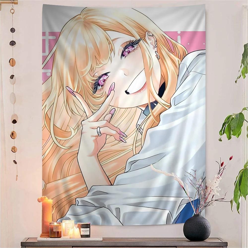 VIKAMA Floral Anime Wall Art Girls Room Decor Large Tapestry for BedroomDormLiving Room Perfect Gift for Teens and Women