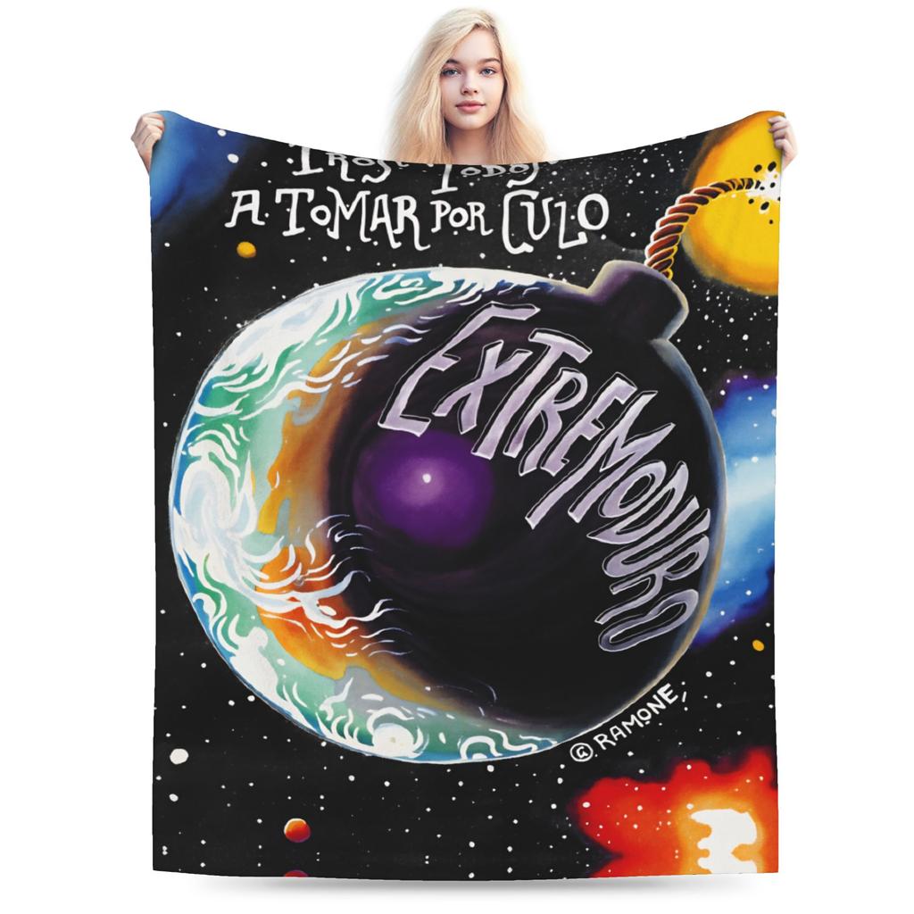 Extremoduro Spanish Rock Band Plush Blankets Child Flannel Throw Blanket For Bedroom Super Soft Design Quality Bedspread Gift