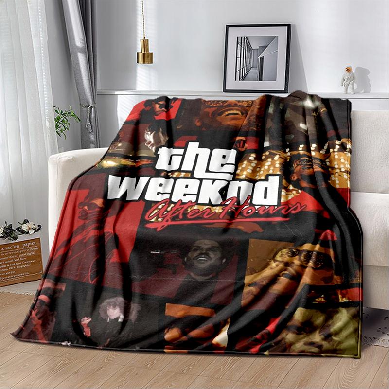 Couverture 3D The Weeknd X.O Chanteur R&B, Couverture Douce pour Maison Chambre Lit Canapé Pique-nique Voyage Bureau Couverture Cadeau Enfants