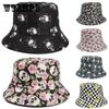 Halloween Skull Print Bucket Hats Cartoon Reversible Basin Hat Lightweight Unisex Sunshade Fisherman Cap for Women & Men