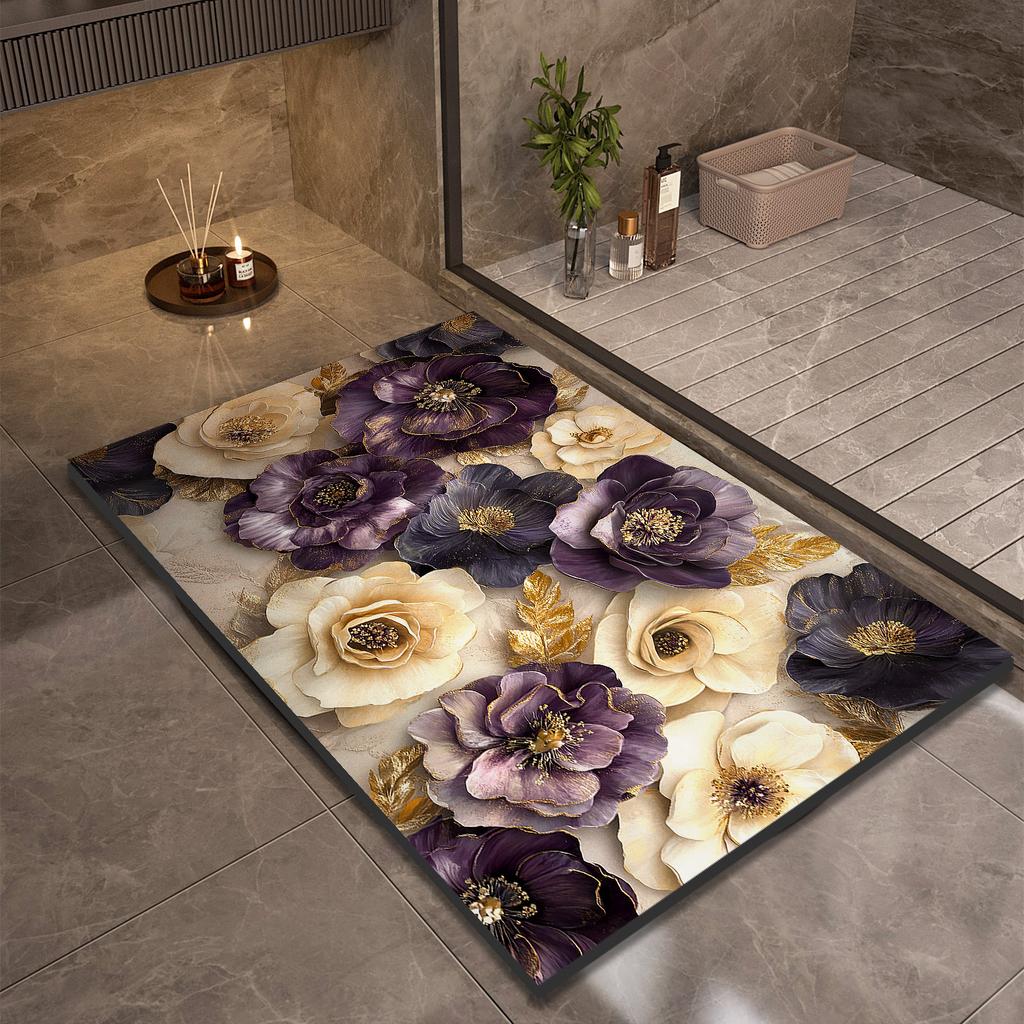 Luxuriöse Badezimmer Badematte Saugfähig Rutschfest Duschfußmatten Schnelltrocknend Toilettenteppiche Teppich Fußmatte Waschbar