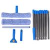 Window Cleaning Kit with Extension Pole 9.8FT Window Squeegee Brush Washing Equipment for Indoor Outdoor High Window
